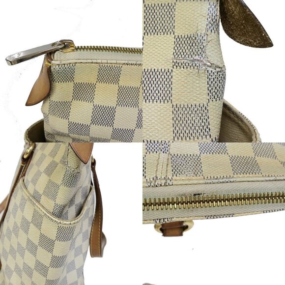 LOUIS VUITTON Totally MM Shoulder Bag Damier Azur Leather White - Picture 9 of 16